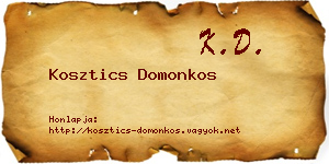 Kosztics Domonkos névjegykártya